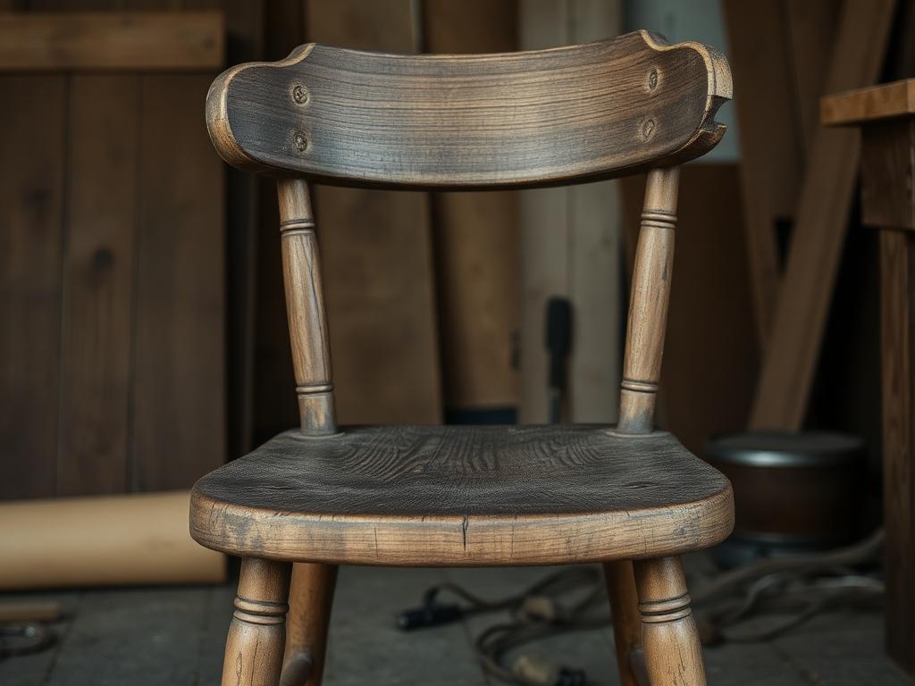 Worn wooden chair before restoration by Prestige Furnitures